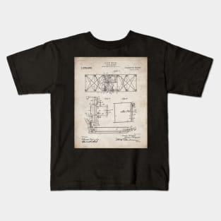 Wright Brothers Aircraft Patent - Aviation Art - Antique Kids T-Shirt